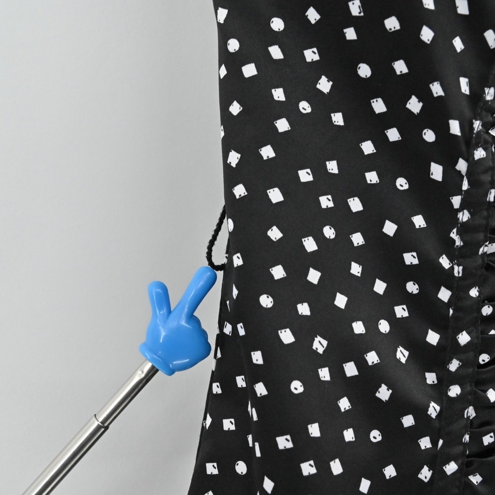 Vtg Y2k Guess Pin Up‎ Dress Size 0 Rockabilly Polka Dot Retro Black White Ruched - Picture 15 of 16